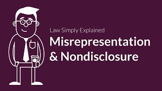 Misrepresentation and Nondisclosure  Contracts  Defenses amp Excuses [upl. by Quintilla]