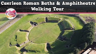 CAERLEON ROMAN BATHS amp AMPHITHEATRE WALES  Walking Tour  Pinned on Places [upl. by Milks]