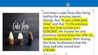 How to apply misrepresentation Liam cupcake scenario [upl. by Ferdinanda]