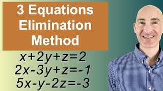 Solving Systems of 3 Equations Elimination [upl. by Ahtnammas]