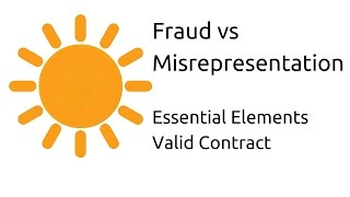 Fraud vs Misrepresentation  Other Essential Elements of a Valid Contract  CA CPT  CS amp CMA [upl. by Aliac218]